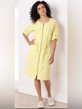 Soft Surroundings Pale Yellow Scoop-Neck Dress